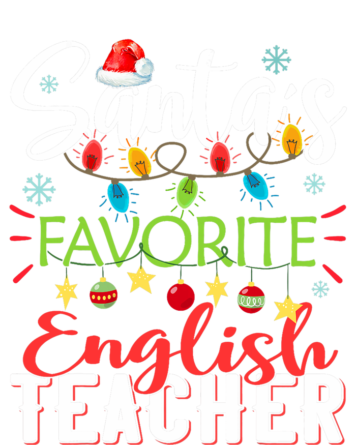 SantaS Favorite English Teacher Xmas Light Hat Christmas T-Shirt