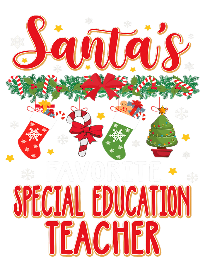 SantaS Favorite Special Education Teacher Santa Hat Xmas Women's Racerback Cropped Tank