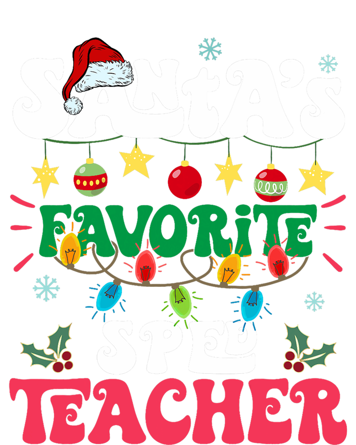 SantaS Favorite Sped Teacher Santa Hat Xmas Light Christmas Youth Performance Sprint T-Shirt