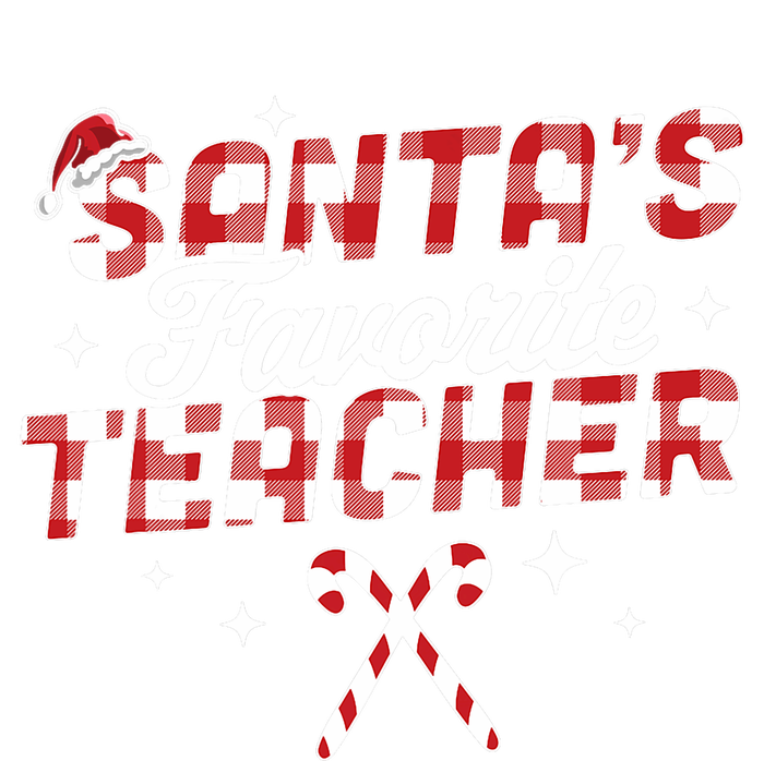 SantaS Favorite Teacher Christmas Santa Hat Candy Cane Xmas T-Shirt