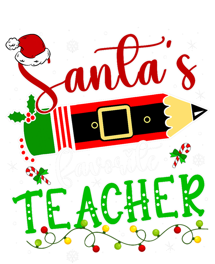 SantaS Favorite Teacher Funny Christmas Pen Santa Hat Light Tie Dye Hoodie