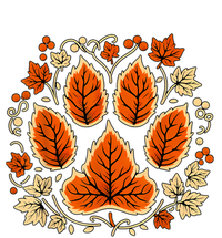 Fall Vine Leaf Dog Paw Print Autumn Maple Leaf Thanksgiving T-Shirt