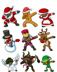 Christmas Black African American Santa Claus Dabbing Squad Magnet