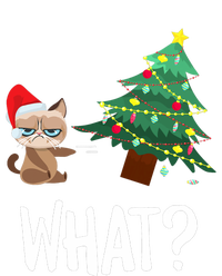 Cat Pushing Christmas Tree Over Funny What Cat Christmas T-Shirt