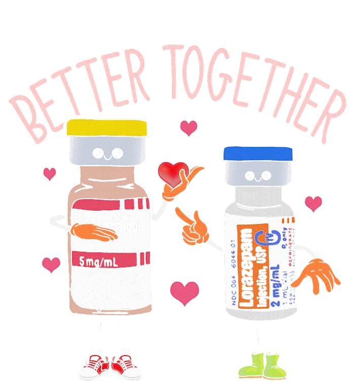 Better Together Haldol Ativan Icu Nurse ValentineS Day Ladies PosiCharge Competitor Racerback Tank