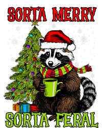 Christmas Tree Raccoon Santa Coffee Sorta Merry Feral Funny Tank Top Flexfit Unipanel Trucker Cap