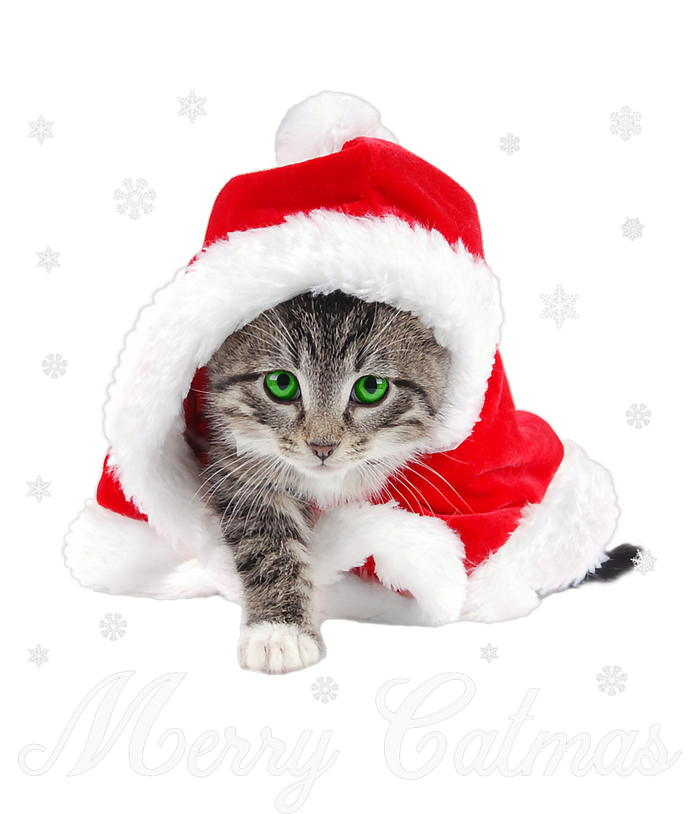 Merry Catmas Cute Cat Kitten Santa Hat Christmas Gift Funny T-Shirt