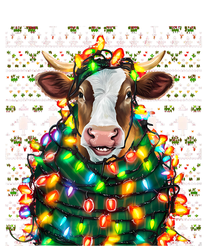 Christmas Family Xmas Ugly Christmas Outfit Merry Cow Tank Top Full-Length Apron With Pockets