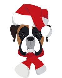 Merry Christmas Boxer Dog With Santa Hat High Crown Mesh Back Trucker Hat