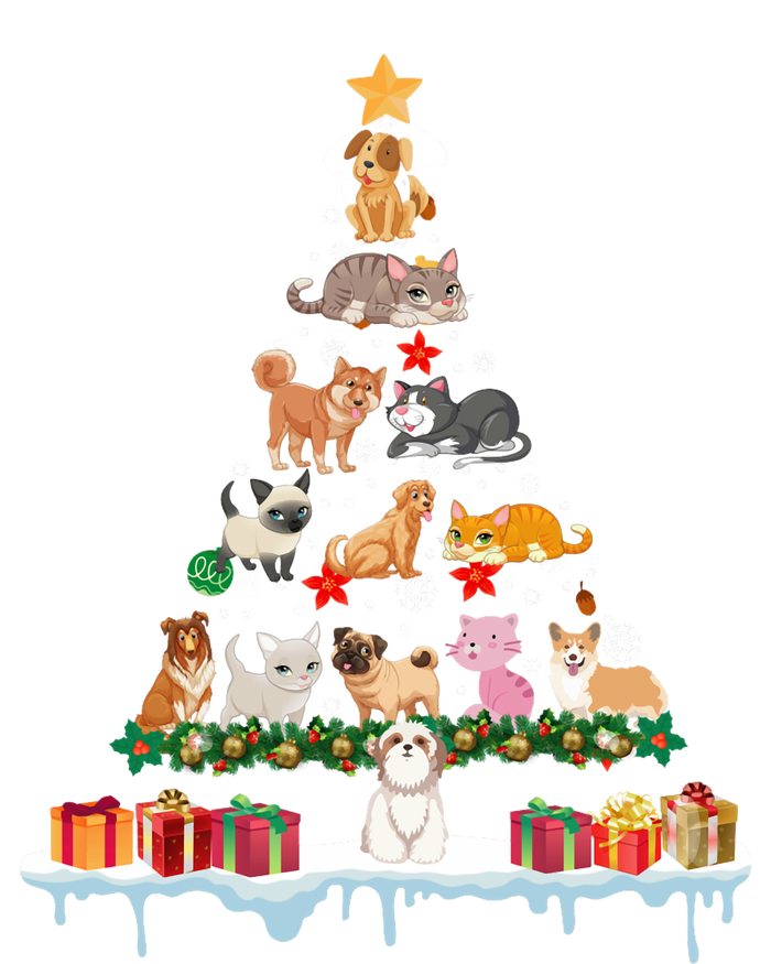 Merry Christmas For Women Xmas Santa Tree Pet Animal Long Sleeve Long Sleeve Pajama Set