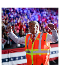 President Trump Garbage Truck Worker Vest Maga 2025 Valucap Bio-Washed Visor