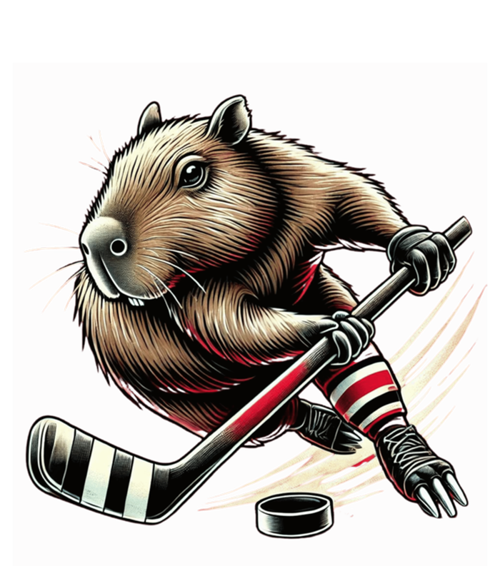 Capybara Hockey Funny Ice Hockey Player Gift T-Shirt