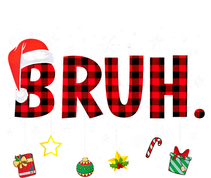 Bruh Funny Christmas Red Plaid Xmas Pajamas Women's Perfect Tri Rocker Tank