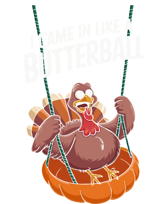 I Came In Like A Butterball Funny Thanksgiving Striped Beanie with Solid Band