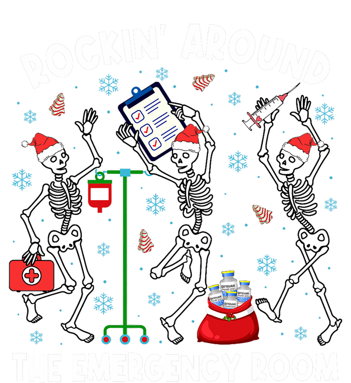 Rockin Around The Emergency Room Skeleton Er Nurse Xmas Sustainable Bucket Hat