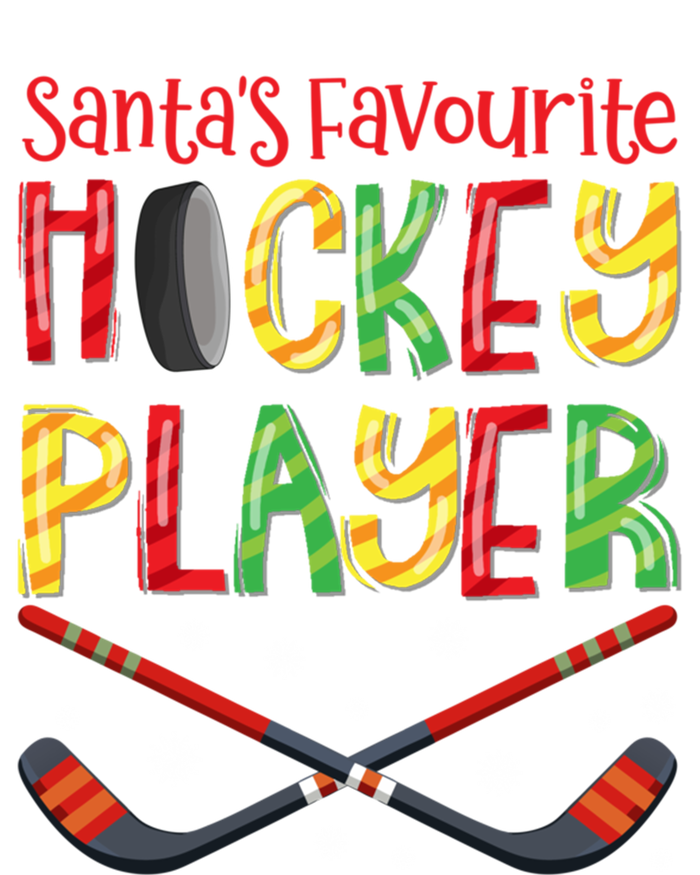 Funny SantaS Favourite Hockey Player Christmas Funny Gift Xmas Cool Gift Women's Long Sleeve Flannel Pajama Set 