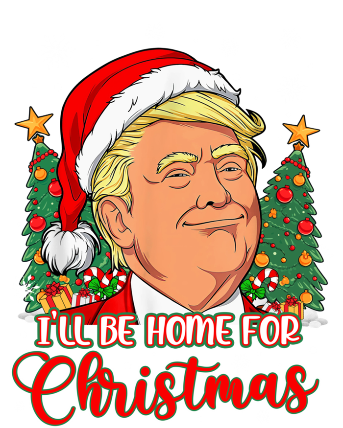 ILl Be Home For Christmas Funny Santa Trump Pajamas Xmas Gift Insulated Varsity Jacket