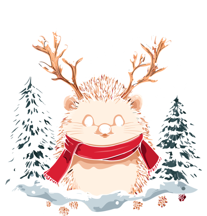 Cute Hedgehog Reindeer Christmas Xmas Gift Women's T-Shirt