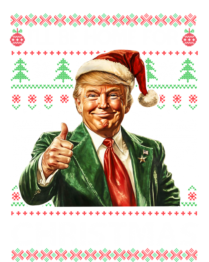 ILl Be Home For Christmas Xmas Trump Pajamas Holiday Santa Meaningful Gift Women's Long Sleeve Flannel Pajama Set 