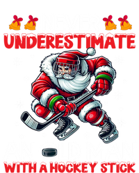 Never Underestimate Old Hockey Stick Santa Snowflakes Cute Gift T-Shirt