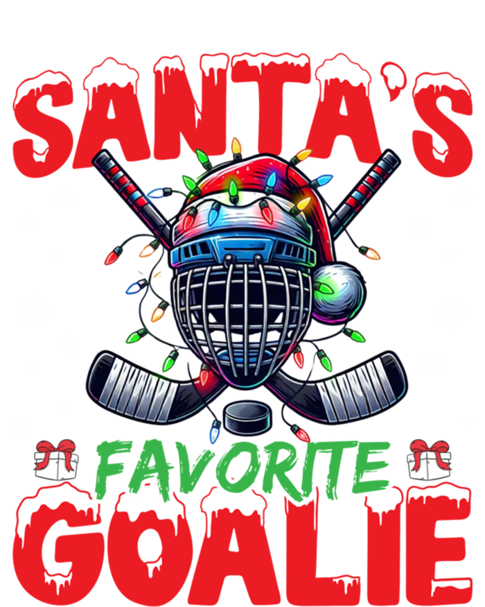 Santa’S Favorite Goalie Christmas Hockey Santa Hat Funny Gift Sustainable Beanie