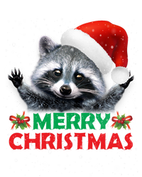 Merry Christmas Raccoon Santa Raccoon Wears Santa Hat Funny Long Sleeve Tie-Dye T-Shirt