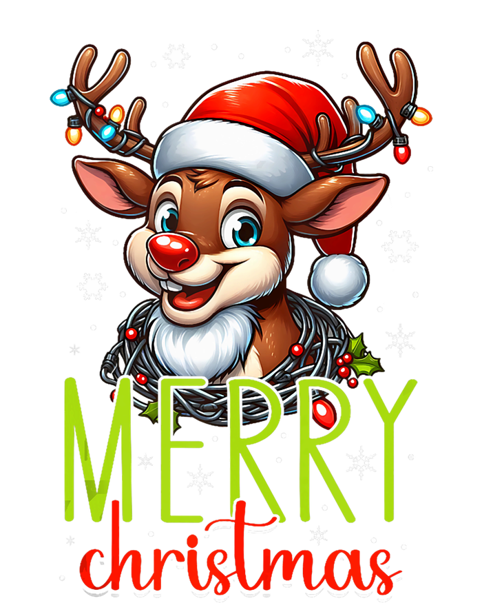 Merry Christmas Reindeer Santa Fairy Lights Xmas Tank Top Full Zip Hoodie