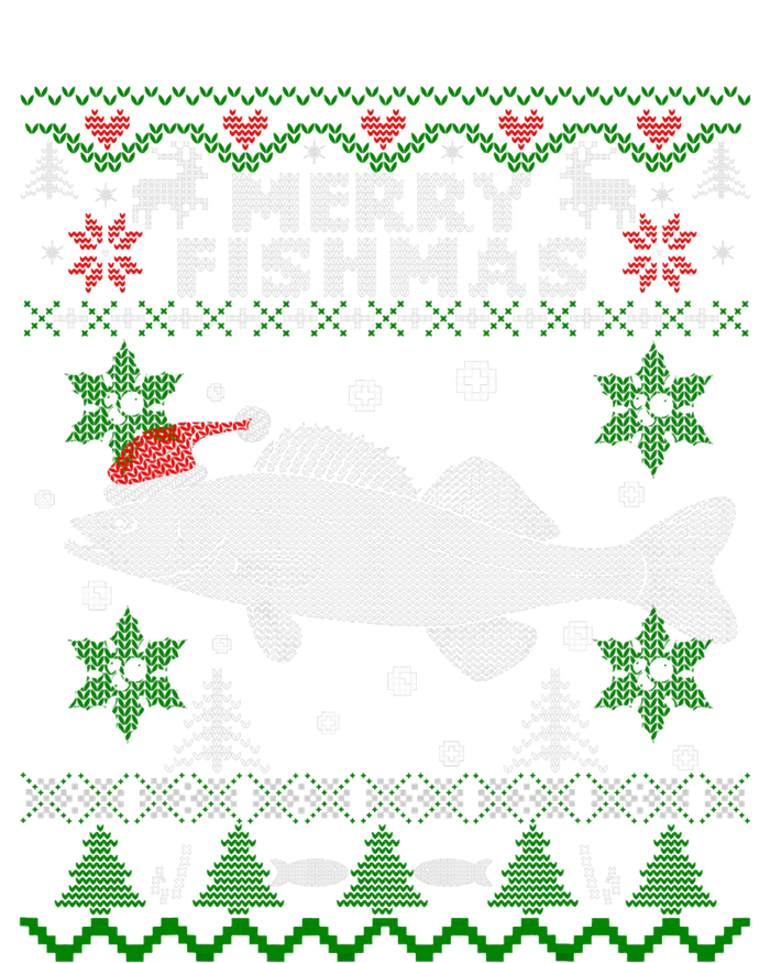 Merry Fishmas Walleye Fisherman Gift Fishing Ugly Christmas Ladies Long Sleeve Shirt