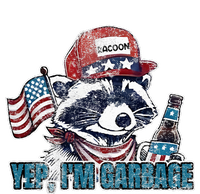 Yep IM Garbage Funny Political Raccoon Pom Pom 12in Knit Beanie