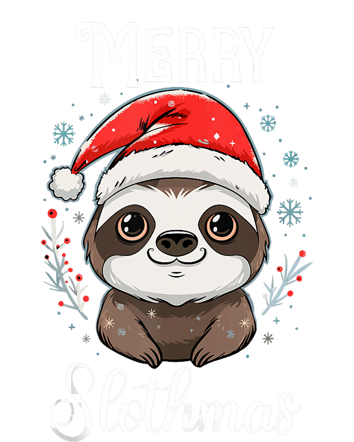 Merry Slothmas Sloth Christmas Tank Top Womens Funnel Neck Pullover Hood