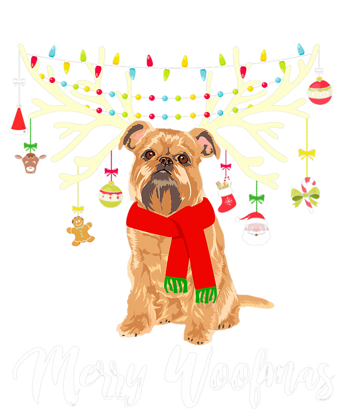 Merry Woofmas Brussels Griffon Reindeer Christmas Dog T-Shirt