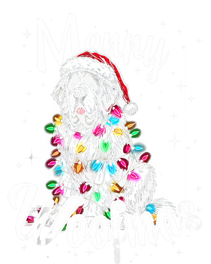 Saint Bernard Dog Merry Woofmas Christmas Lights Santa Hat Tank Top Sweatshirt