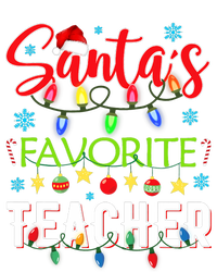 SantaS Favorite Teacher Funny Christmas Santa Hat Light Womens Funnel Neck Pullover Hood