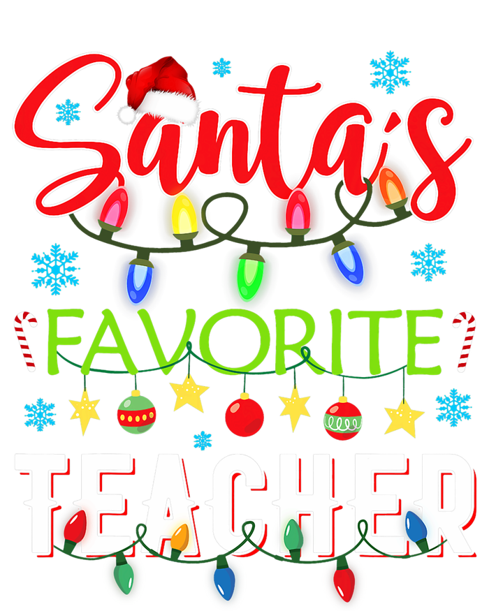 SantaS Favorite Teacher Funny Christmas Santa Hat Light Womens Funnel Neck Pullover Hood