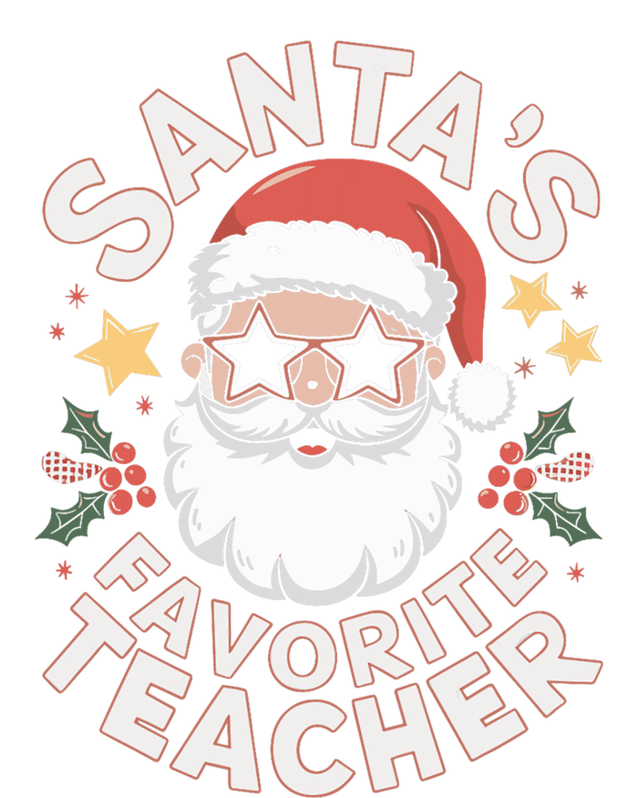 Santas Favorite Teacher Funny Teacher Christmas T-Shirt