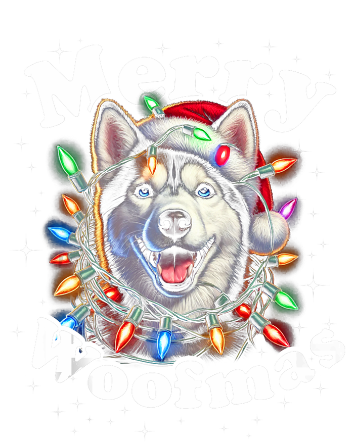 Siberian Husky Dog Merry Woofmas Christmas Lights Santa Hat Tank Top T-Shirt