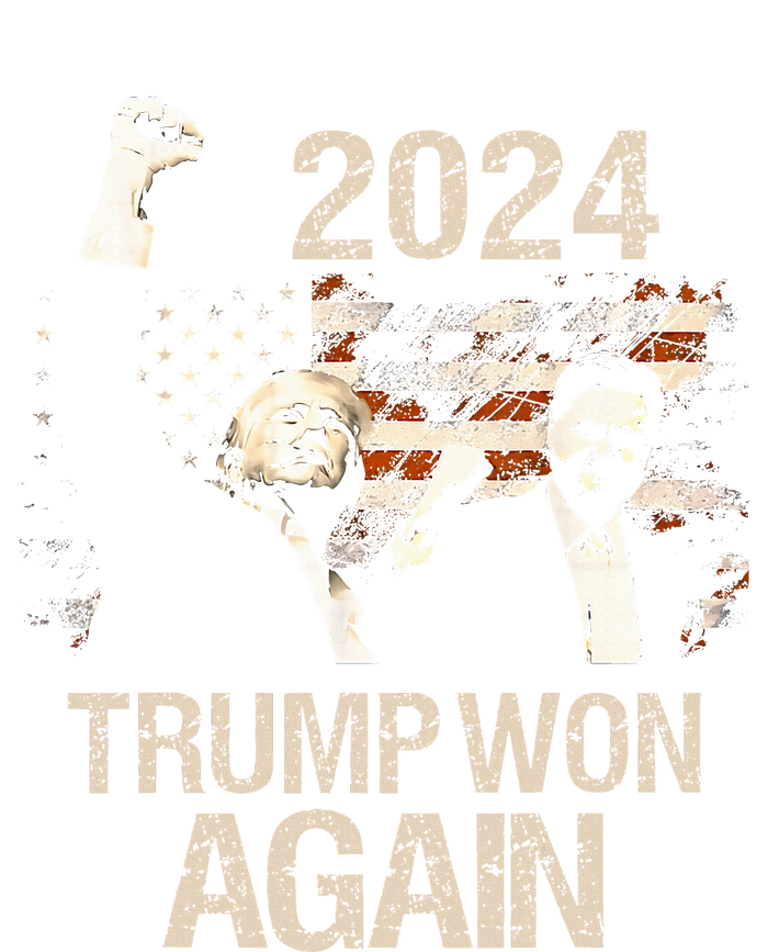 Trump Won Again 2024 Election President 47 Th American Flag V-Neck T-Shirt