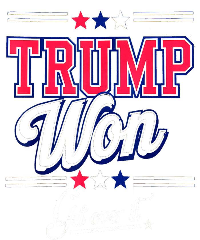 Trump Won Election 2024 Us Flag Donald Trump Won Get Over It 2024 Gift Womens California Wash Sweatshirt