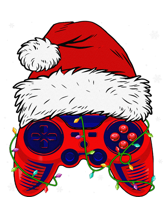 Video Game Santa Hat Funny Christmas Pjs Lights T-Shirt