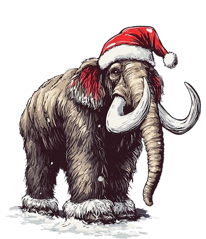 Santa Hat On Christmas Mammoth For Funny Tall Long Sleeve T-Shirt