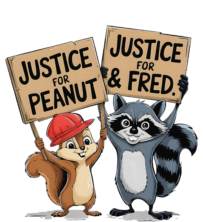 Peanut Squirrel & Fred Raccoo Justice For Peanut Wanted T-Shirt