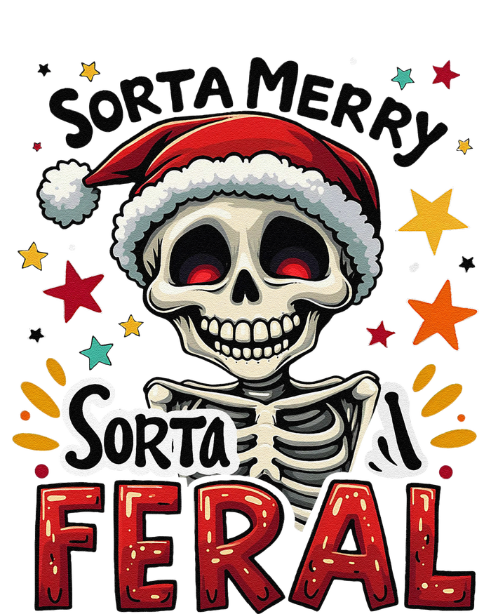 Sorta Merry Sorta Scary Funny Christmas Skeleton T-Shirt