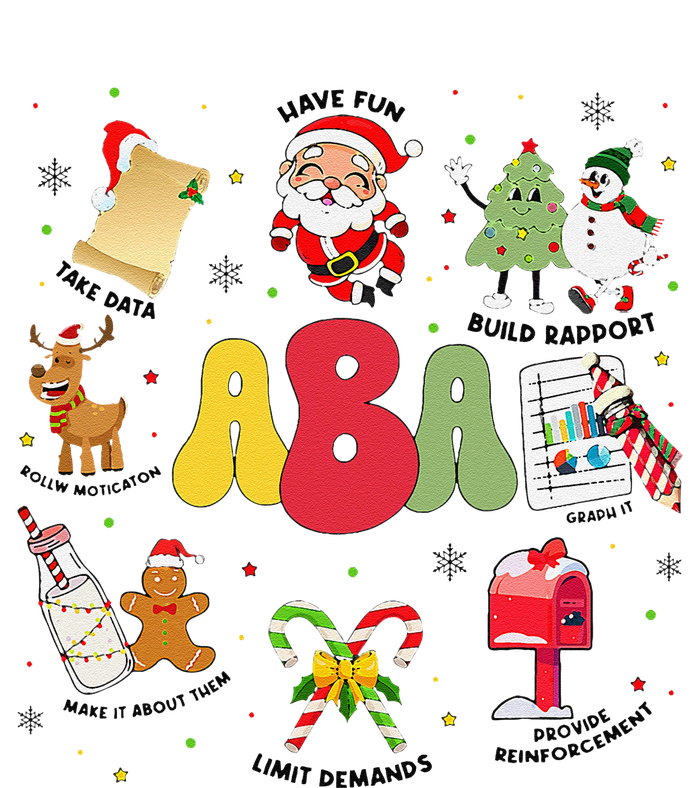 Aba Christmas Applied Behavior Analysis Aba Winter Xmas Tall Long Sleeve T-Shirt