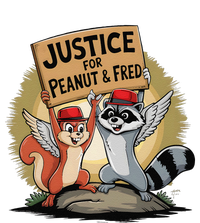 Peanut Squirrel & Fred Raccoo Justice For Peanut Wanted Cooling Performance Long Sleeve Crew