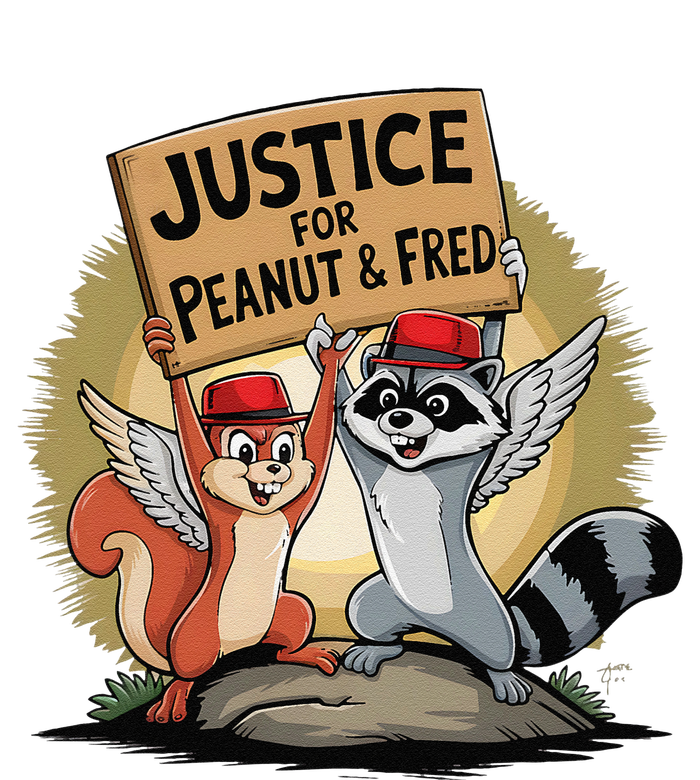 Peanut Squirrel & Fred Raccoo Justice For Peanut Wanted Cooling Performance Long Sleeve Crew