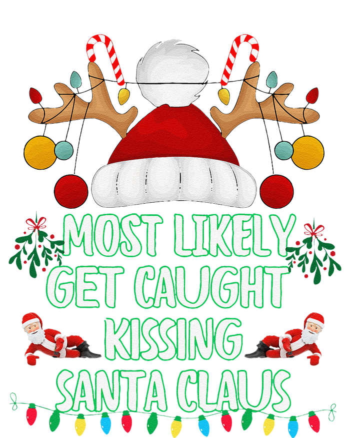 Most Likely To Get Caught Kissing Santa Claus Christmas Sustainable Beanie