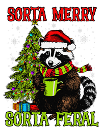 Christmas Tree Raccoon Santa Coffee Sorta Merry Feral Funny Sustainable Beanie