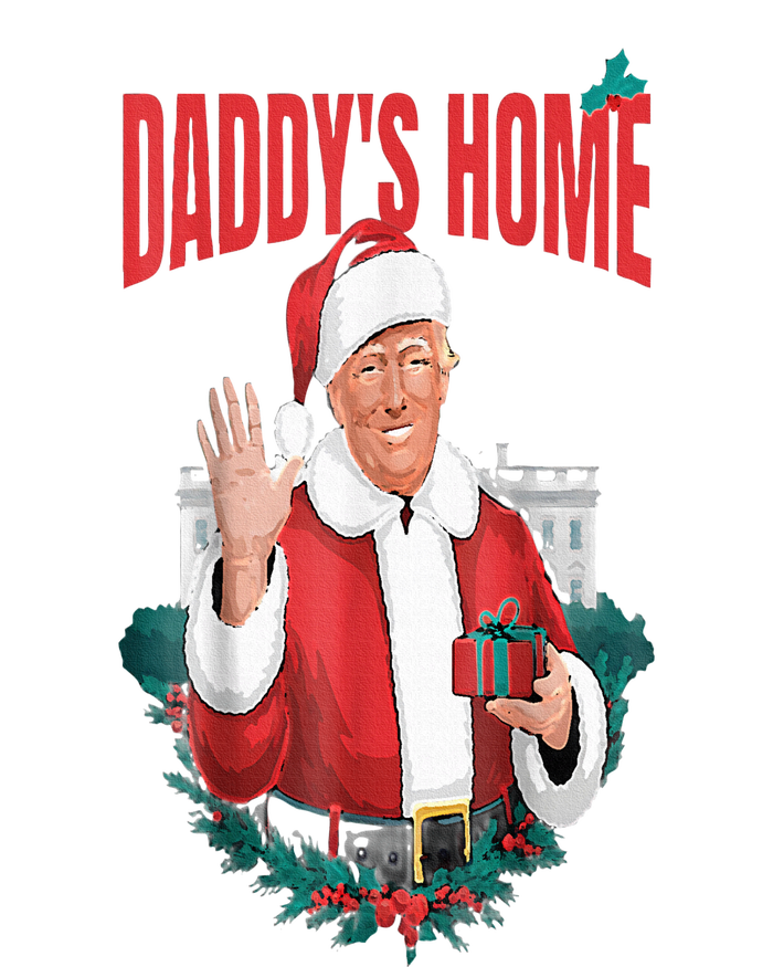 DaddyS Home Funny Santa Trump Christmas 2024 New President Striped Beanie with Solid Band