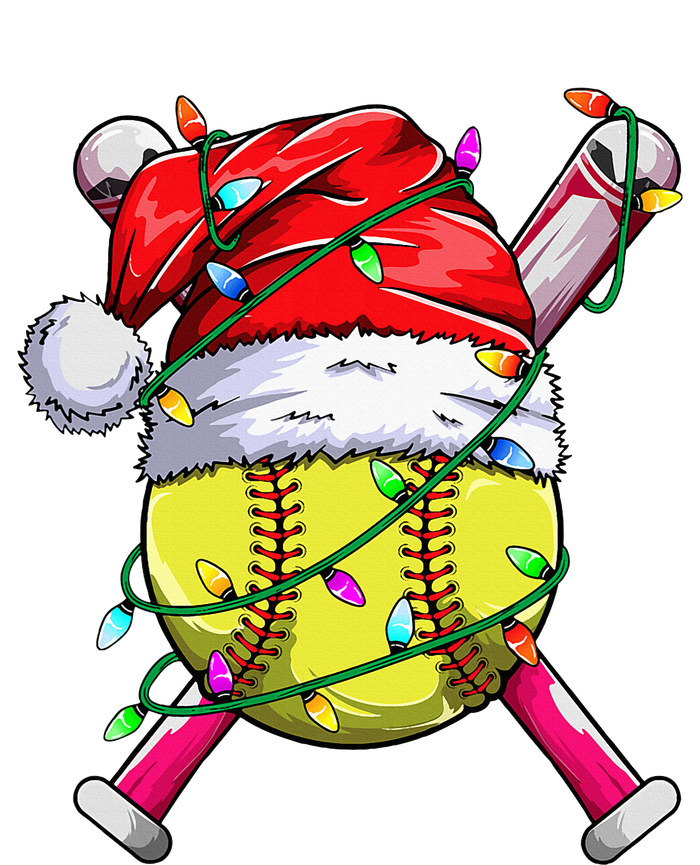 Santa Sports Design Women Christmas Softball Player Cooling Performance Crew T-Shirt