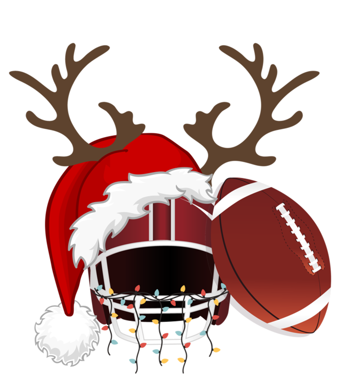 Funny American Football Reindeer Santa Hat Christmas Holiday Gift T-Shirt